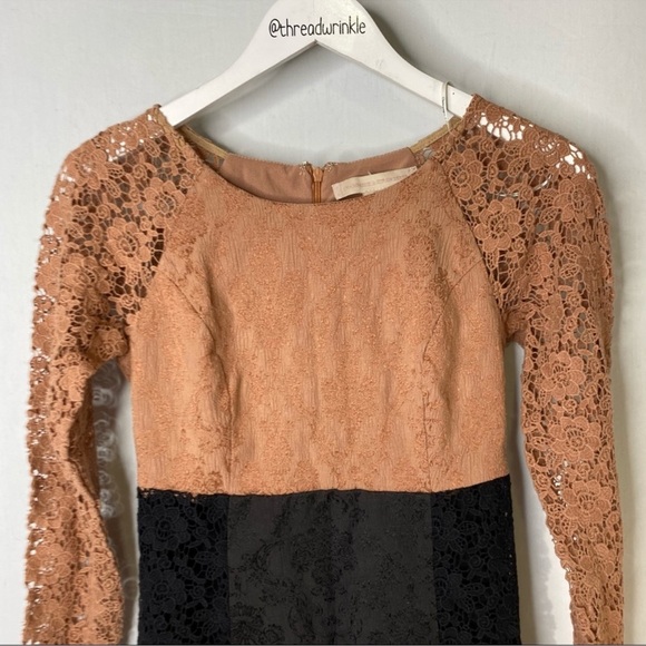 Champagne and Strawberry Anthropologie Mini Dress Color block dress - Picture 4 of 9